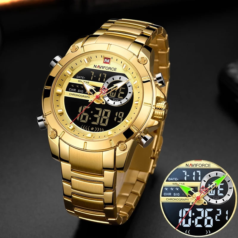 Naviforce 9163 Mens Watch - Gold_4